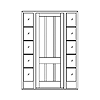 6-panel with sidelites
Unit Dimension 68-3/4" x 98-1/8"
Door Dimension 36" x 95"
Panel - flat
Glazing - IG, SDL